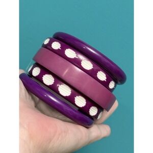 Antika Collection Purple Bangle Bracelet Set 5 Pc NWT Made In India Boho HAPPY